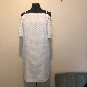 Classic textured white CK dress